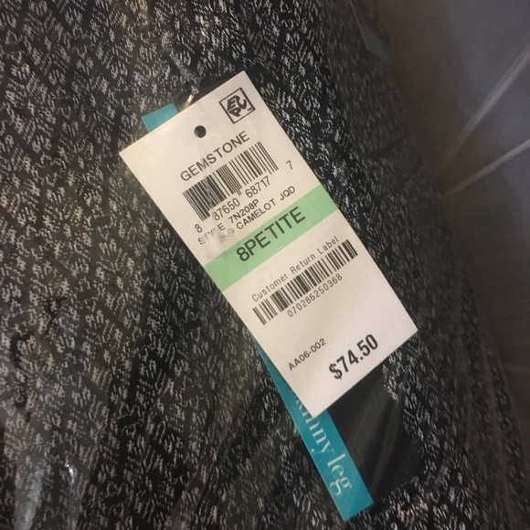 Alfani  MetallicSilver/Black Skinny Trousers - Picture 5 of 8